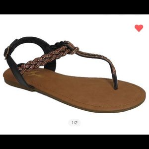 NEW BLACK/GOLD WOMEN SANDALS